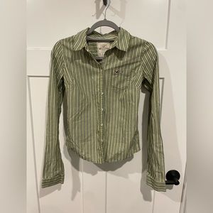 VINTAGE HOLLISTER BLOUSE SIZE SMALL OLIVE GREEN GREAT CONDITION